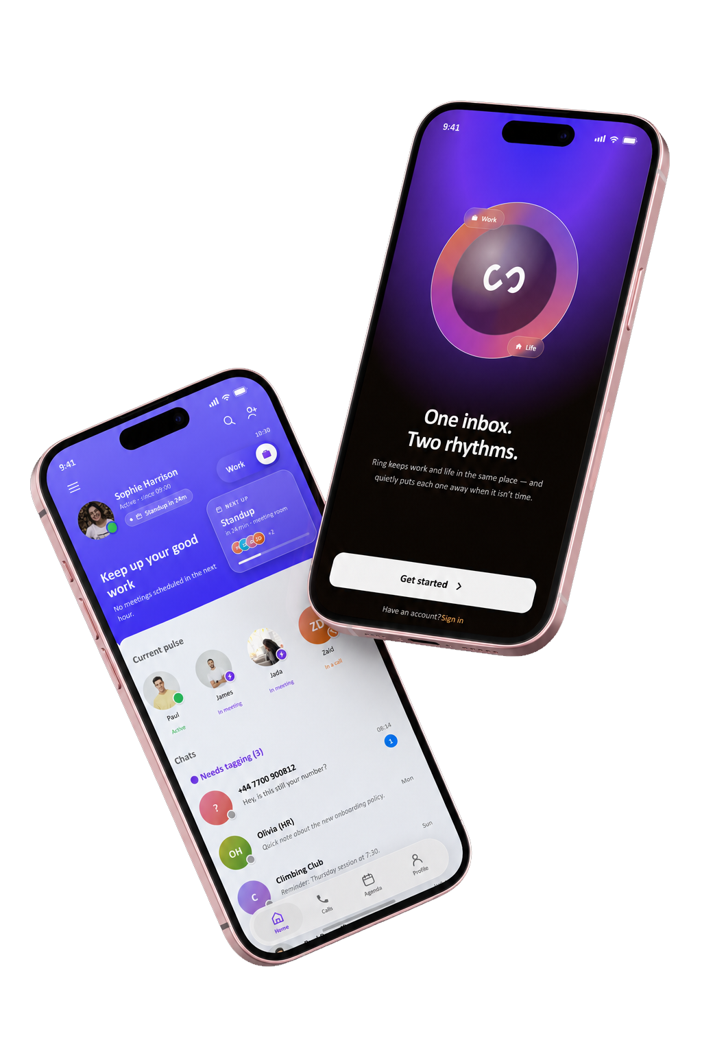 Rang app on two phones